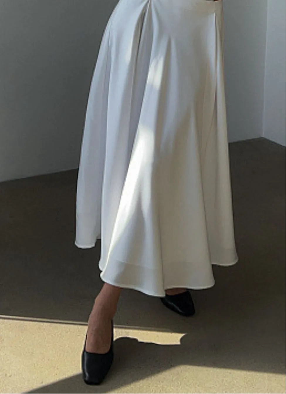 Back Elastic Waist Satin Minx Skirt