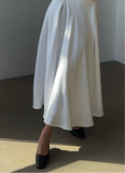 Back Elastic Waist Satin Minx Skirt
